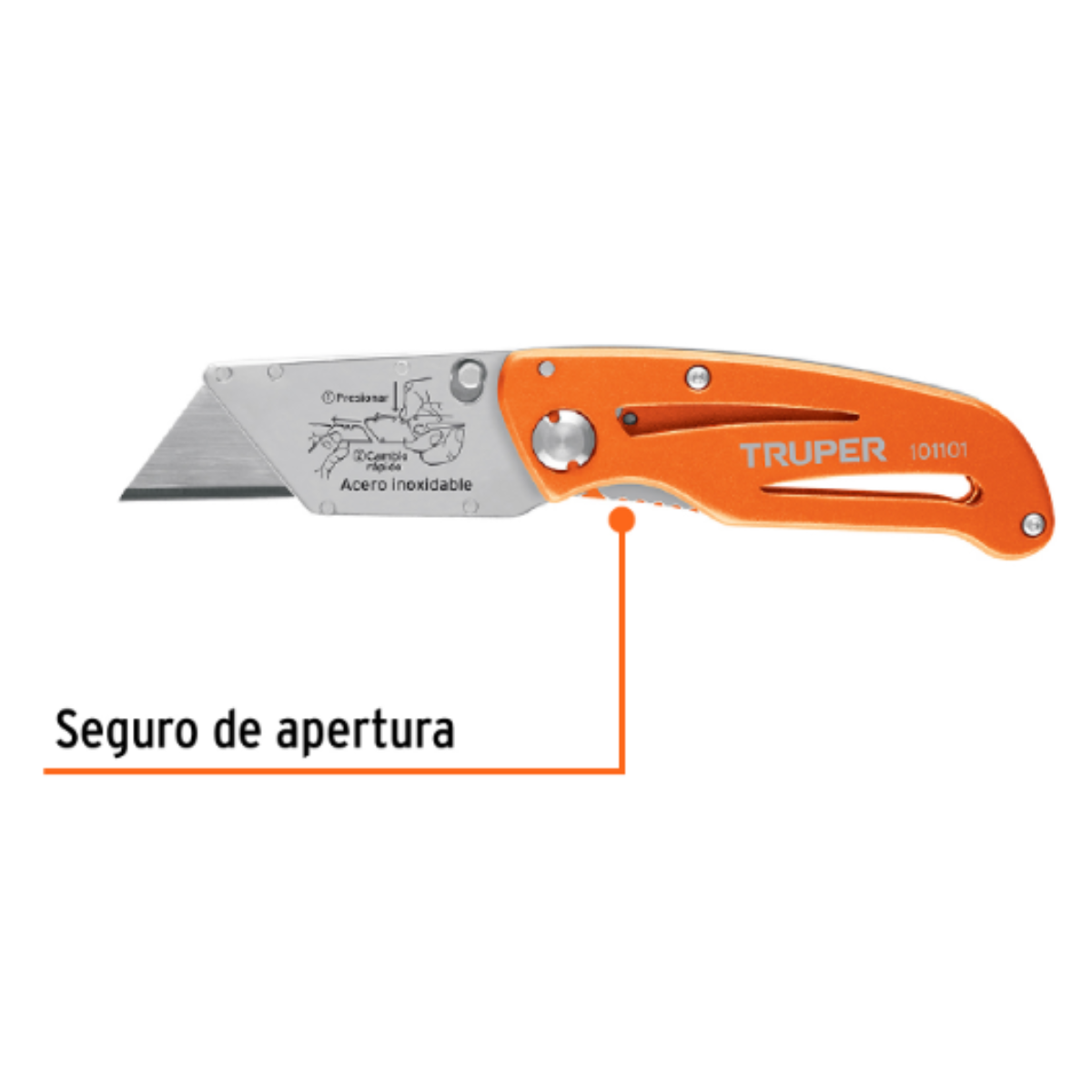 Navaja Abatible 6" Cuerpo de Aluminio y Acero Inoxidable-TRUPER 101101 - Imagen 3
