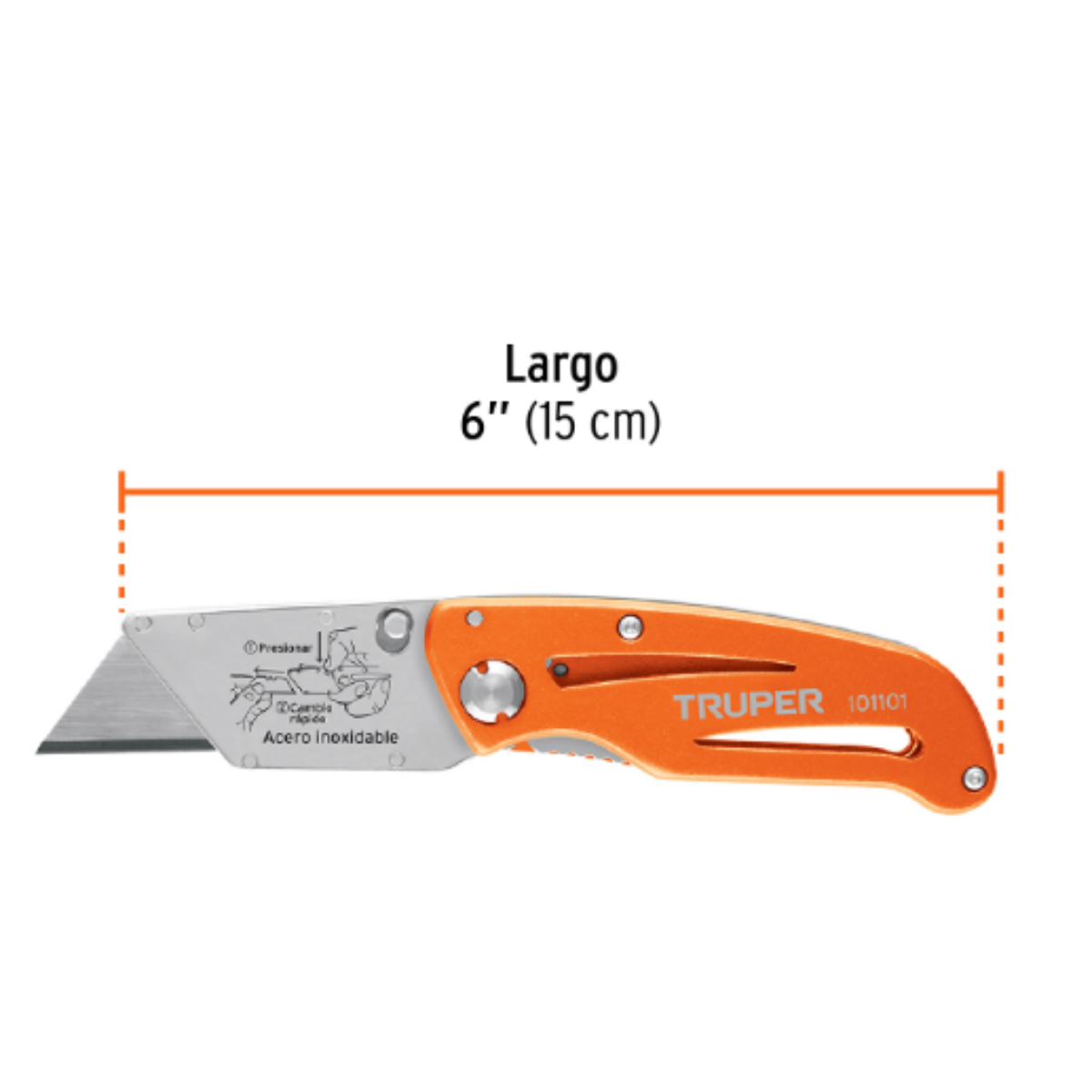 Navaja Abatible 6" Cuerpo de Aluminio y Acero Inoxidable-TRUPER 101101 - Imagen 4