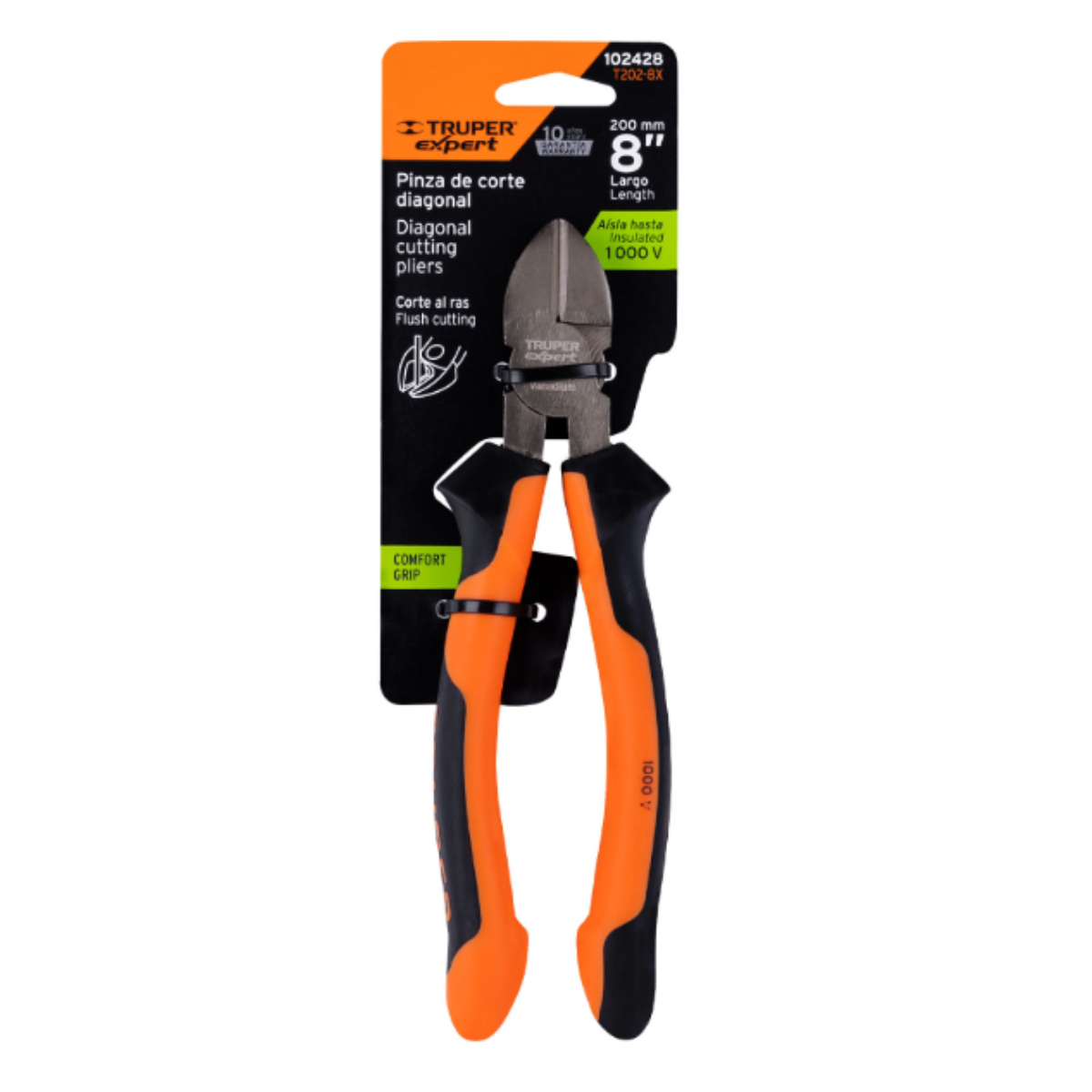 Alicate de Corte Diagonal 8" Alta Palanca Comfort Grip-EXPERT 102428