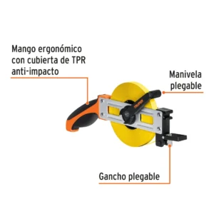 Cinta métrica larga 50m, metálica, tipo cruceta, TRUPER 12649
