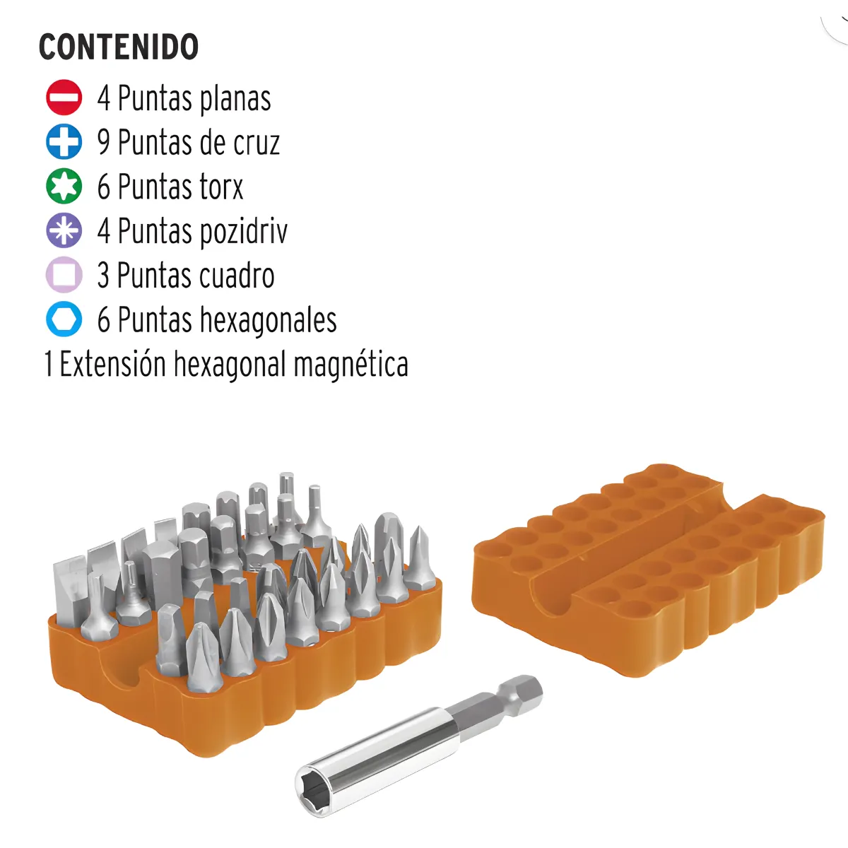 Juego de Bits y Adaptadores 33 Piezas Truper 17788 - Imagen 3