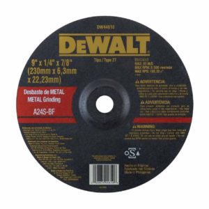 Disco de Desbaste 9 x ¼ x ⅞ Dewalt DW44610 Para Metal