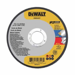 Disco de Corte 4½ x ⅛ x ⅞ Dewalt DW84406 Para Metal