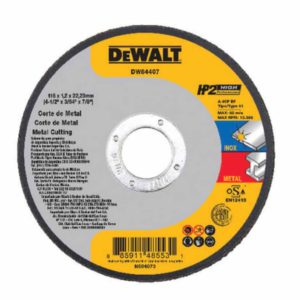Disco de Corte 4½ x 3/64 x ⅞ Dewalt DW84407 Para Metal