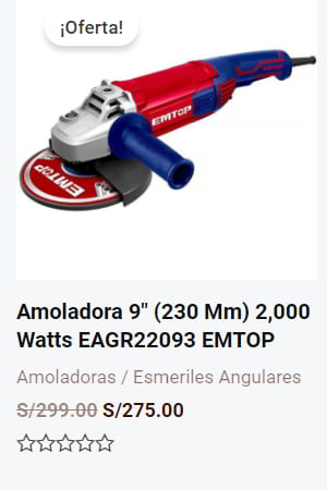 Oferta Amoladora 9Pulg Emtop