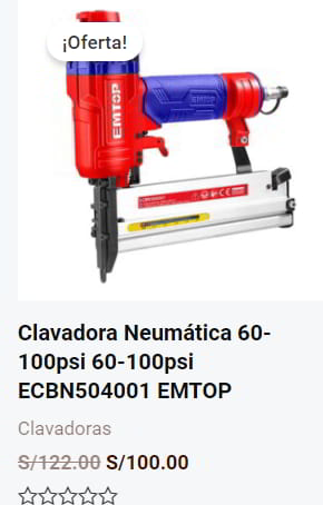 Oferta Clavadora Neumática Emtop