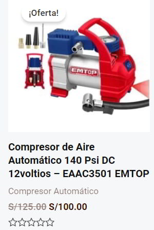 Oferta Compresor Aire Emtop