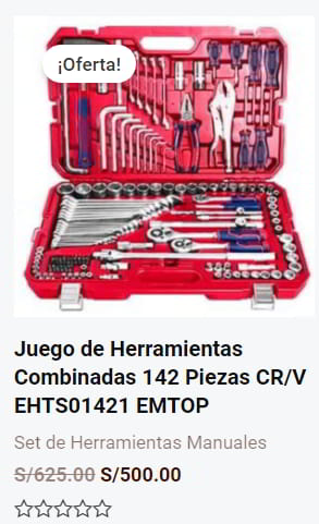 Oferta Juego Herramientas Emtop