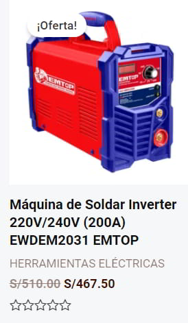 Oferta Soldadora Eléctrica Emtop