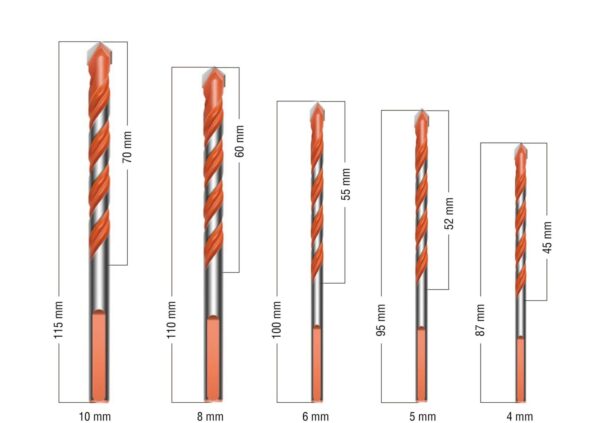 Set brocas Rankor p/ cerámica x 5 Pzs Set-4/5/6/8/10mm/100000039 - Imagen 2