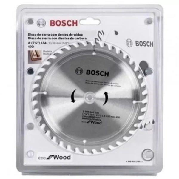 Disco p/sierra circular ECO madera 7 1/4" x 40 dientes - 2608.644.330-000 BOSCH