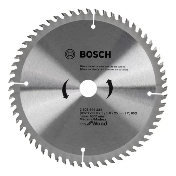 Disco p/sierra circular ECO madera 9 1-4" x 60 dientes - 2608.644.334-000 BOSCH - Imagen 2