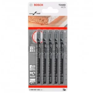 Hoja de calar p/madera T244D HCS corte curvo/grueso speed x 5 unid - 2608.667.302-000 BOSCH