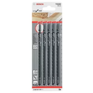 Hoja de calar p/madera T344D HCS corte recto/grueso speed x 5 unid - 2608.667.303-000 BOSCH