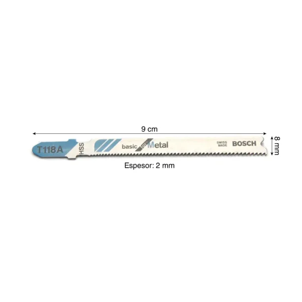 Hoja de calar p/metal T118A x 5 unid  - 2608.668.145-000 BOSCH - Imagen 3