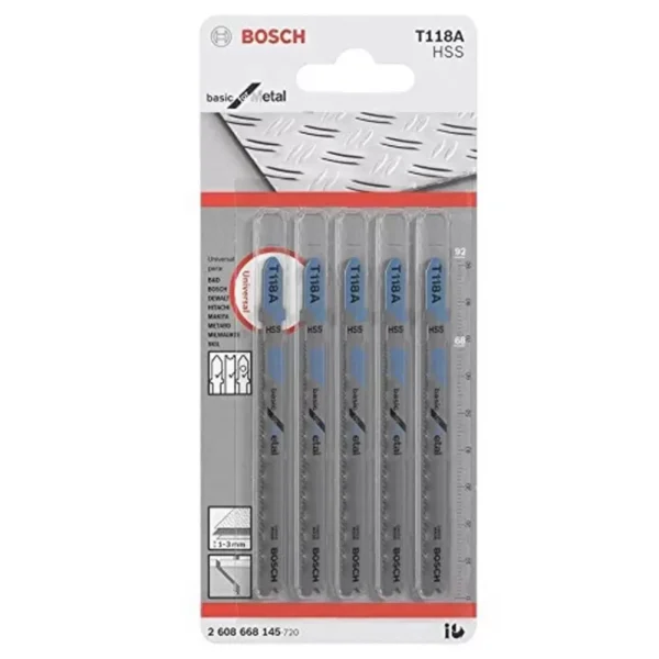 Hoja de calar p/metal T118A x 5 unid  - 2608.668.145-000 BOSCH