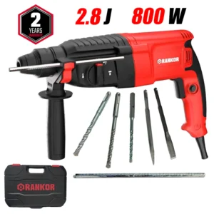 Martillo perforador 800W SDS-PLUS + Accesorio + 1 broca SDS PLUS 1/2" X 8" X 10" RHD80001KIT RANKOR