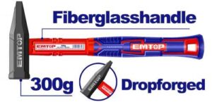 Martillo De Mecánico 300Gr Mango de Fibra Emtop EHAMMH0300