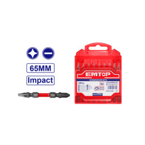 Juego de 10pzas p/destornillador de impacto Emtop ESBTMPH233