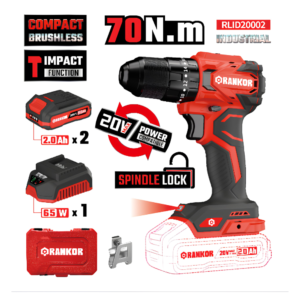 Taladro Industrial 20V 70Nm Brushless RANKOR-RLID20002