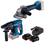 Combo BOSCH GWS 18V-8 + GBH 180-li + 2 Bat 4Ah + Cargador