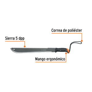 Machete Doble Filo Tipo Sable 18″ TRUPER 15893