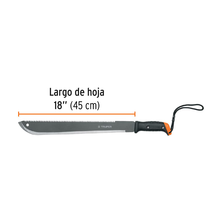 Machete Doble Filo Tipo Sable 18" TRUPER 15893 - Imagen 3