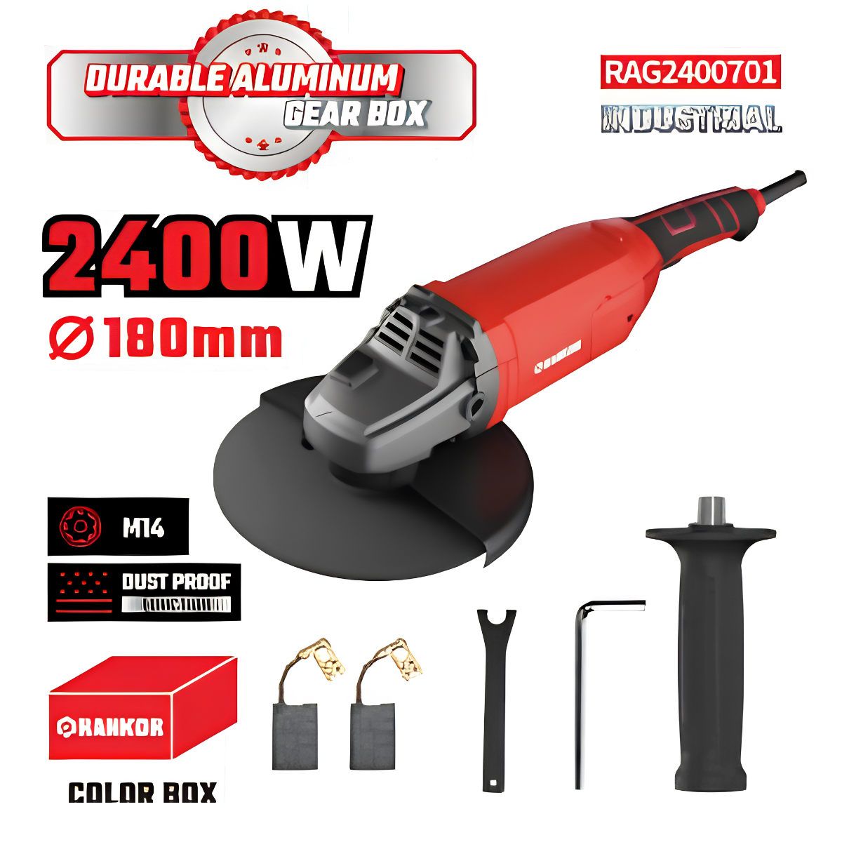 Esmeril angular 7 pulgadas 2400W RANKOR RAG2400701