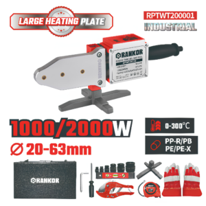 Termofusora para Tubos PPR 2000W 0-300°C 20-63mm Rankor RPTWT200001