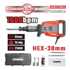 Demoledor Eléctrico HEX 30 1750W 48J 1600BPM Rankor RDB175001