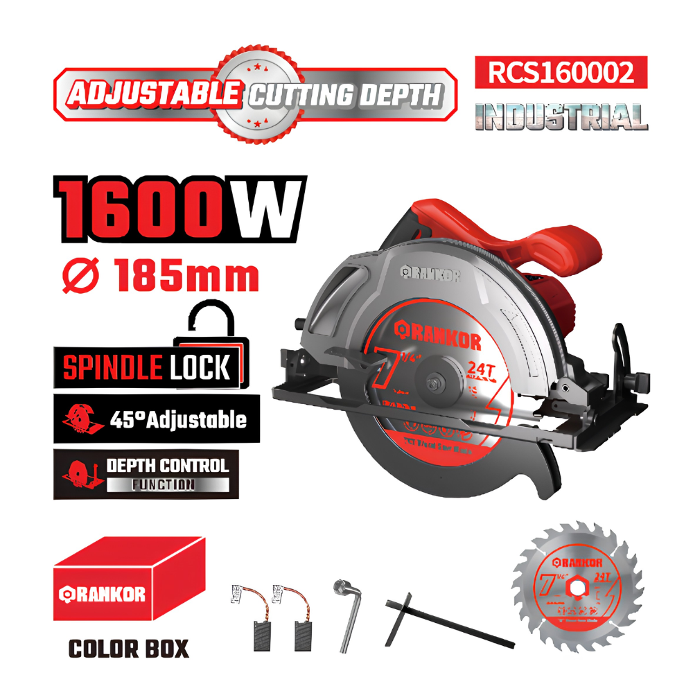Sierra Circular 7-1/4" 1600W 5200RPM 185mm Rankor RCS160002