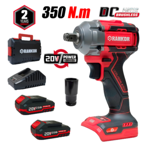 Llave de Impacto Inalámbrica 20V Brushless 350Nm 2400RPM 1/2" Rankor RLIW20001