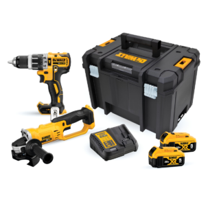 Kit Taladro Percutor 1/2″ + Esmeril Angular 4-1/2″ 20V MAX XR + 2 Baterías 5Ah y Cargador DeWalt DCK209P2T-B2