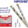 Juego de Brocas y Destornillador de 16 Pzas EMTOP ECBDB19165