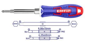Destornillador Multi-Función 6 en 1 EMTOP ESDRH0602