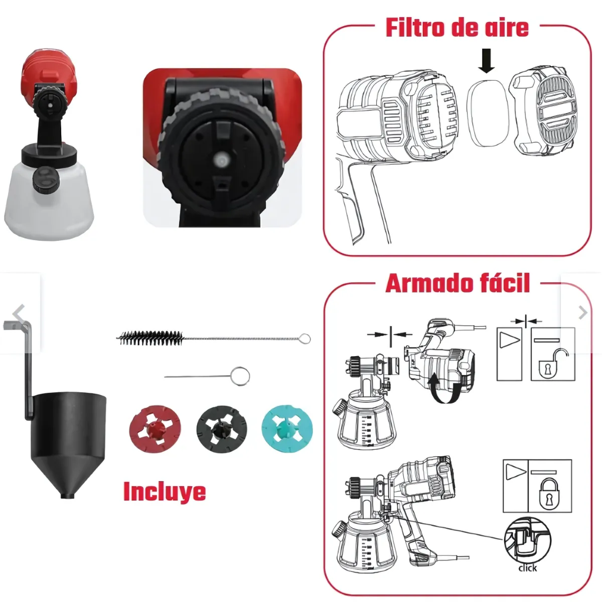 Pistola para Pintar Eléctrica 650W RANKOR RSG65001 - Imagen 2