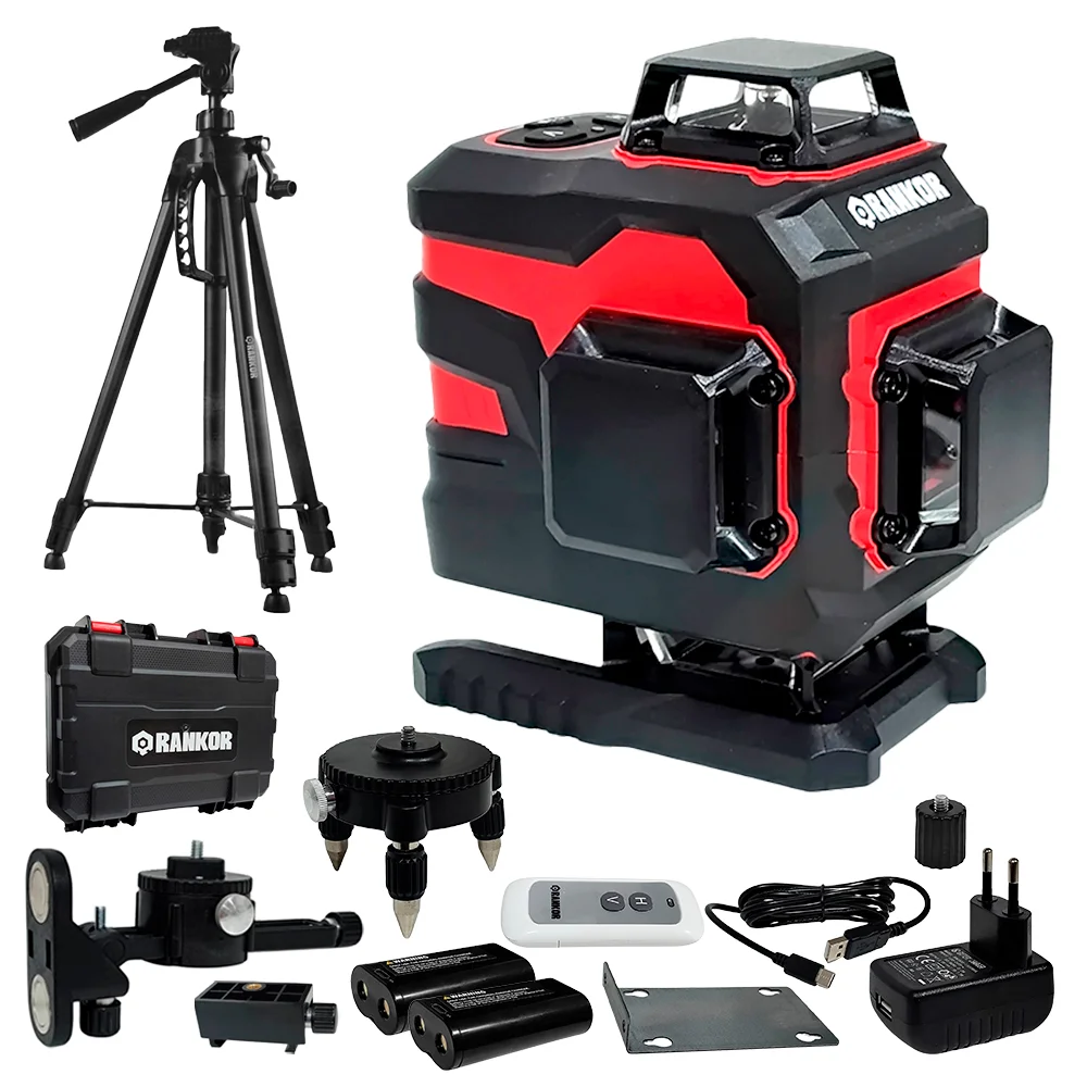 Nivel láser 16 líneas 4x360° con trípode RANKOR RLG16002